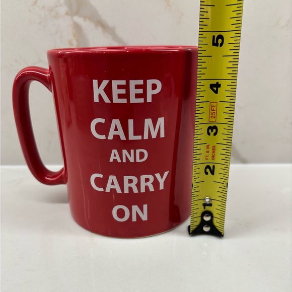 Extra Large The Old Pottery Company Keep Calm and Carry On Red Coffee Mugs 22 oz - Picture 7 of 8